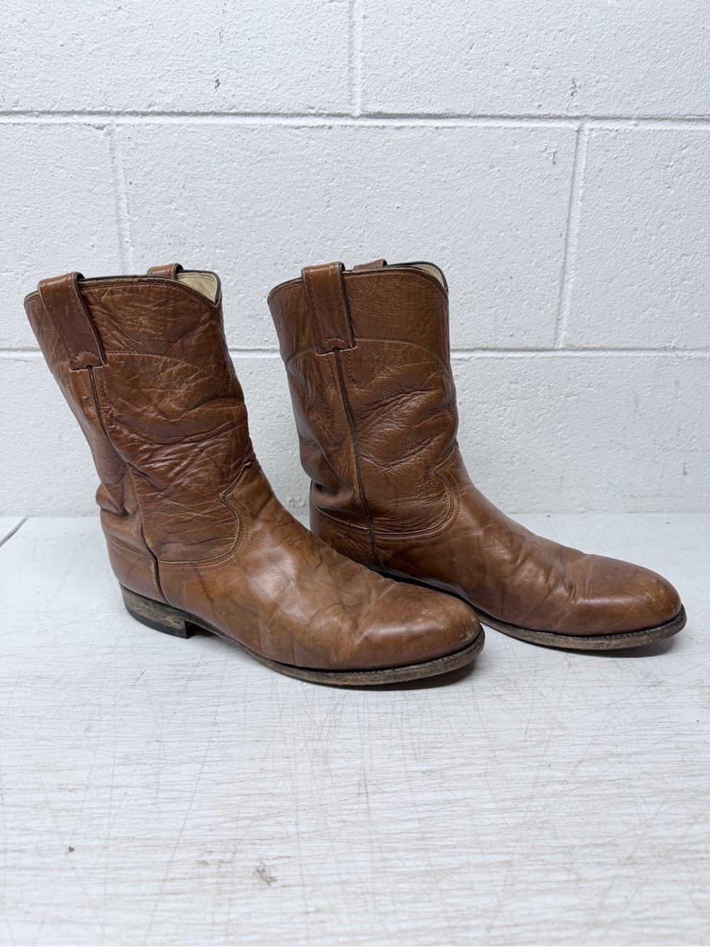 Justin 3163 Men’s 9 D Chestnut Marbled Leather Boots